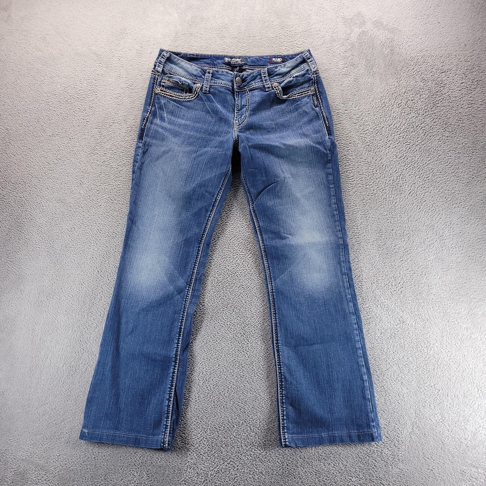 Silver Jeans Womens 33 Blue Suki Mid Slim Boot Bootcut Stretch Medium Wash